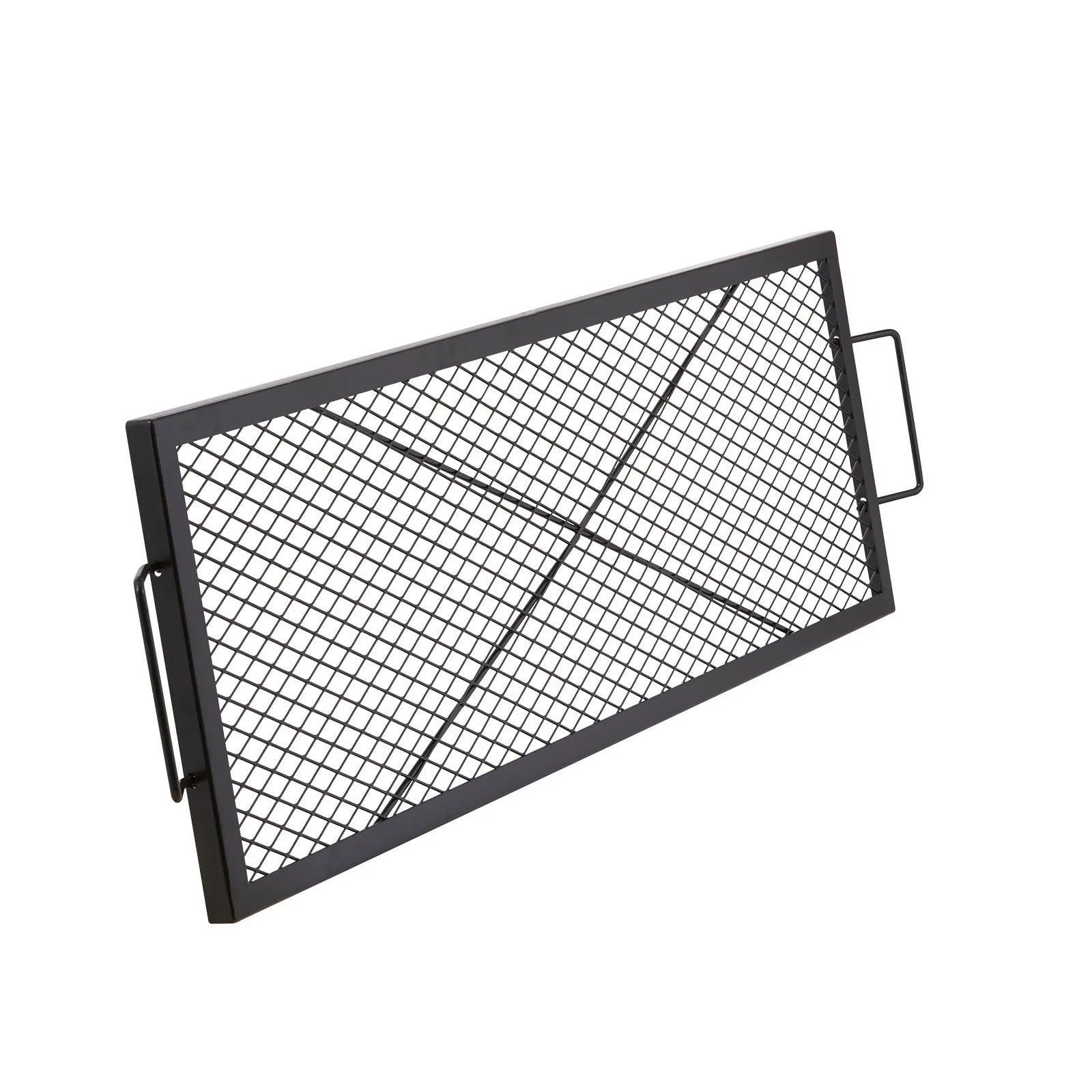 44 Inch Black Rectangle Cooking Grate, Heavy Duty Steel Campfire Bbq Grill Grid