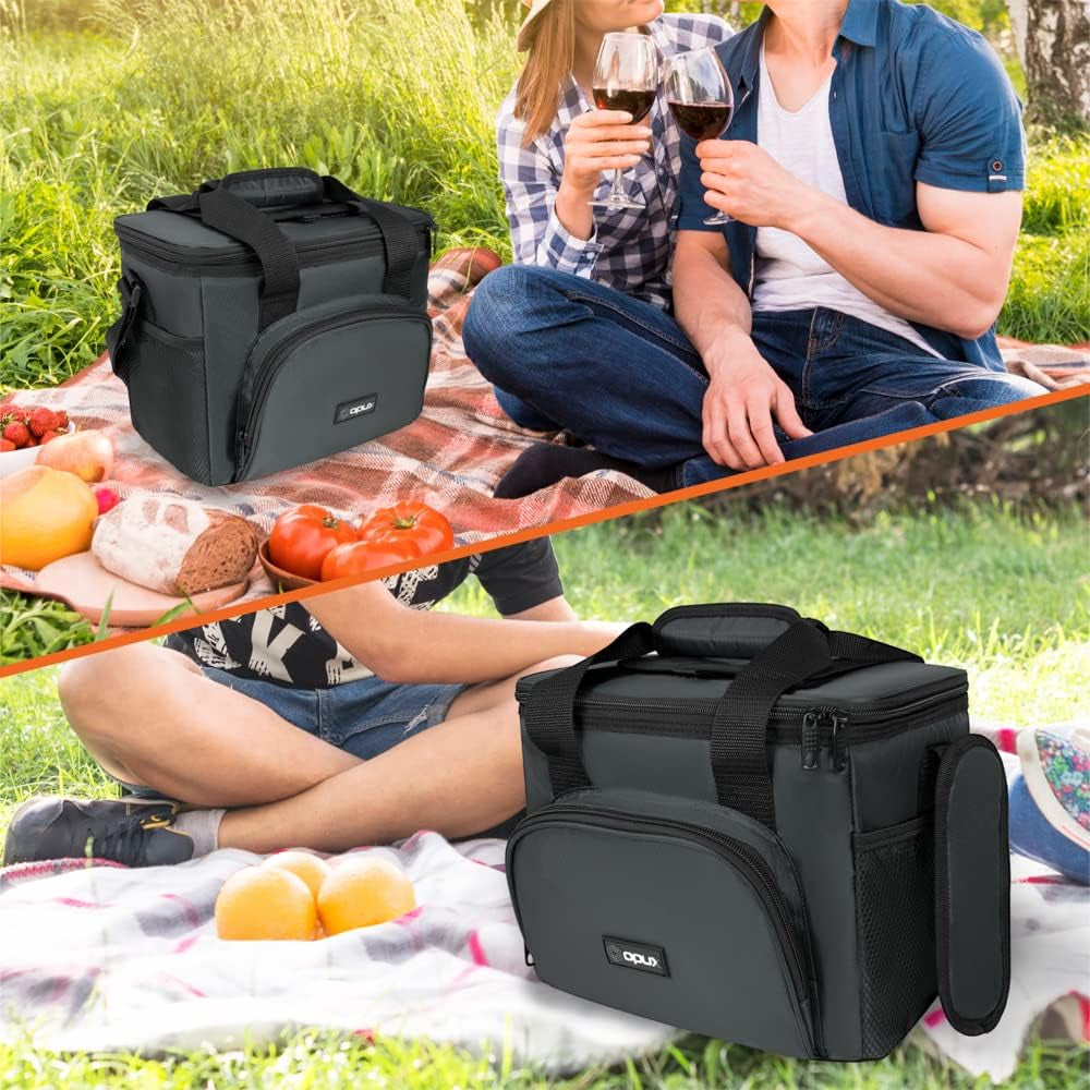 Soft Cooler Bag, Insulated Collapsible Soft Sided Cooler Lunch Cooler Bag for Men Work Camping Beach Travel, Leakproof Lunch Box 18 Cans, Gray