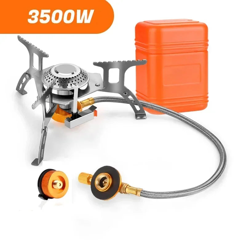 Camping Gas Stove Portable Folding Outdoor Backpacking Stove Tourist Equipment for Cooking Hiking Picnic 3500W