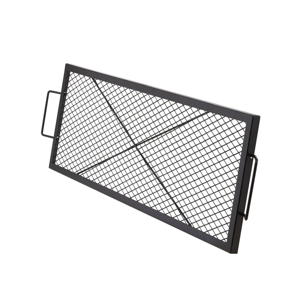 44 Inch Black Rectangle Cooking Grate, Heavy Duty Steel Campfire Bbq Grill Grid